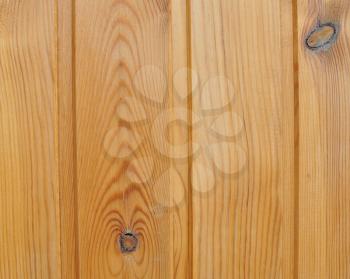 Wooden Wall of Planed Pine Boards with Knots