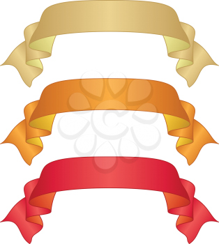 Set of banners modern ribbons, different colors. Vector