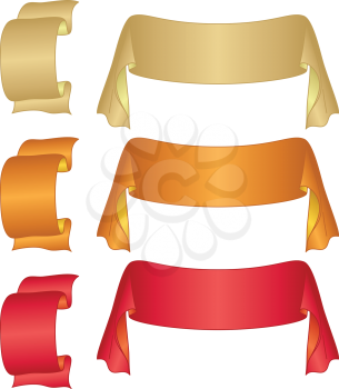 Set of banners modern ribbons, different colors. Vector