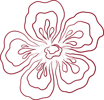 Flower graphic symbol, pictogram stylized icon, isolated