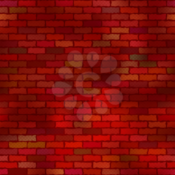 Brick Red and Orange Wall Background. Seamless Abstract Texture for Design. Eps10, contains transparencies. Vector