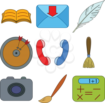 Set various icons, computer signs and buttons. Vector