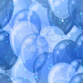 Balloons seamless pattern blue background, beautiful illustration, eps10, contains transparencies. Vector