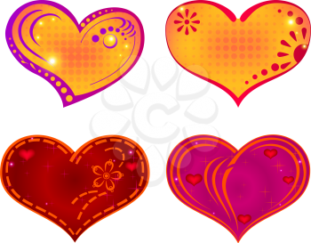 Valentine hearts, holiday set of beautiful love symbol icons. Vector eps10, contains transparencies