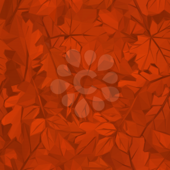 Nature Background with Leaves of Plants, Polygonal Low Poly Design. Vector