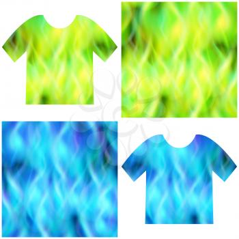 Fire Seamless Background of Various Colors, Solid Wall of Blazing Blue and Green Flames, Colorful Tile Pattern for Your Design, Presented in Tank Tops. Eps10, Contains Transparencies. Vector