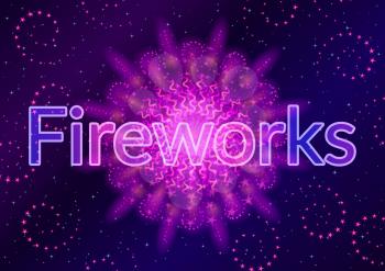 Holiday Background with Bright Lilac Firework on Black, Color Element for Web Design. Eps10, Contains Transparencies. Vector