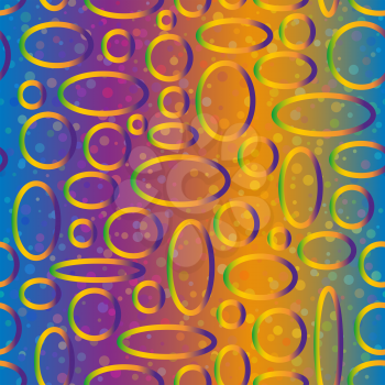 Abstract Seamless Pattern with Colorful Ovals and Circles, Tile Background. Vector