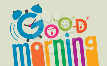 inscription good morning flat style