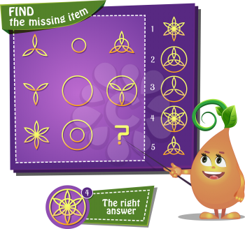  Visual Game for children. Find the missing item