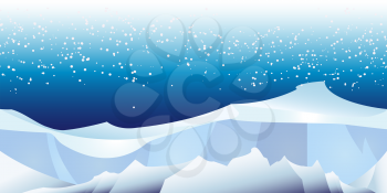 horizontal seamless pattern with arctic glacier landscape 