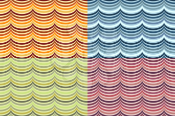 A vector set of seamless wave patterns in different colors