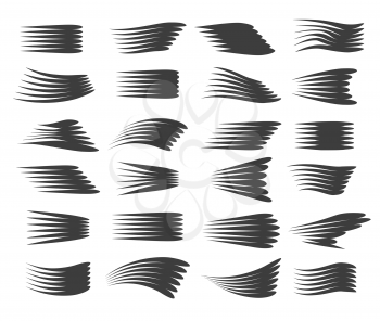 Speed Line Horizontal motion decorative element set isolated on white background. Vector illustration.