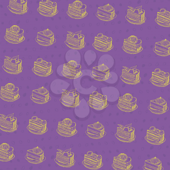 cartoon cake seamless  pattern