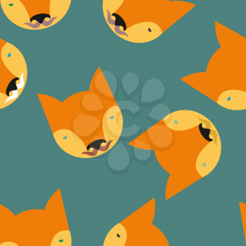 Fox Seamless pattern. Animals Vector illustration background