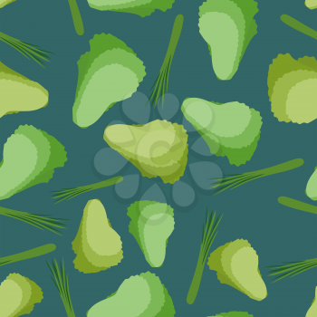 Salad seamless pattern. Background vector vegetable lettuce
