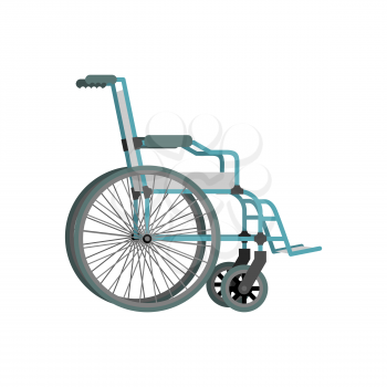 Wheelchair on white background.  Means of transportation for people who could not move.