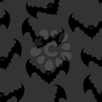 Bat seamless pattern. Flying vampire background. Monster with wings. Night Horror