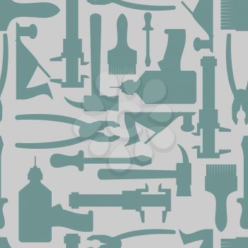  Seamless Construction Hand tools pattern. Vector illustration