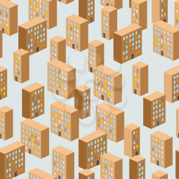 Building seamless pattern. Vector background of the city. Ghetto. New sleeping area.
