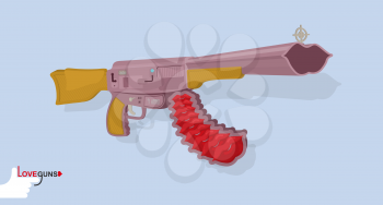 Love gun. Kiss Arms Cupids. Vector illustration
