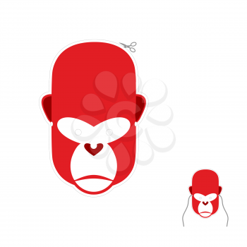 Red monkey mask for new year. Carnival mask to celebrate Christmas and new year. Primacy of  symbol of Chinese new year.
