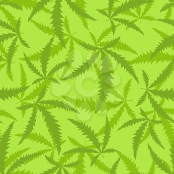 Marijuana is a seamless pattern. Background of narcotic plant.  
