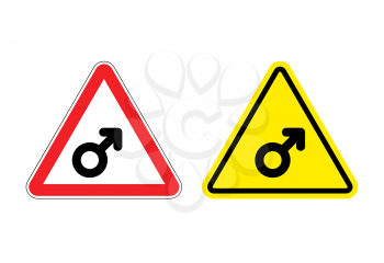 Warning sign mans attention. yellow danger man. male symbol on red triangle. Set of Road signs
