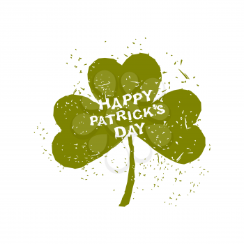 Happy St. Patrick's day. Clover grunge. Logo for national Irish Spring Festival
