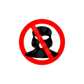 Terrorism is forbidden. Red forbidding sign for terrorist organizations. Stop  terrorist. banned mask terrorist