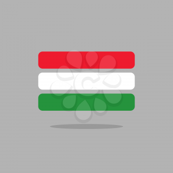 Hungary flag. Stylized Hungarian flag from geometry. Vector illustration
