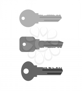 Housing key set. Simple key from  keyhole in door of house and apartment.
