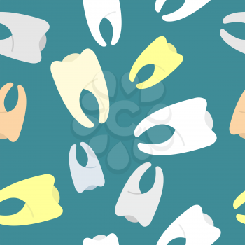 Colored teeth Vector background. Seamless pattern dentist.

