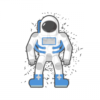 Astronaut on a white background. Cosmic traveler. Vector illustration.
