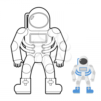 Astronaut coloring book. Vector illustration of a space man.
