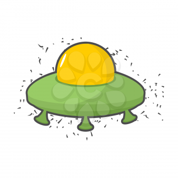 Flying saucer UFO on a white background. Vector illustration
