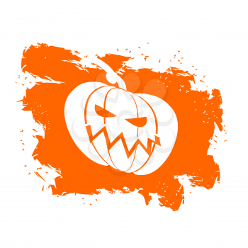 Flag Halloween grunge style on white background. Brush strokes and ink splatter. Pumpkin symbol terrible holiday
