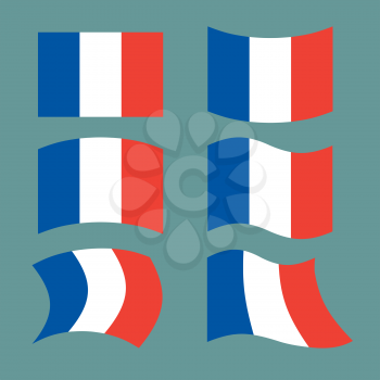 Flag of France. Set national flag of French state. State symbol of country
