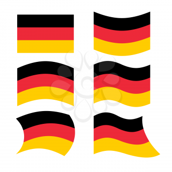 Germany flag. Set of flags of German Republic in various forms. Developing German flag European state