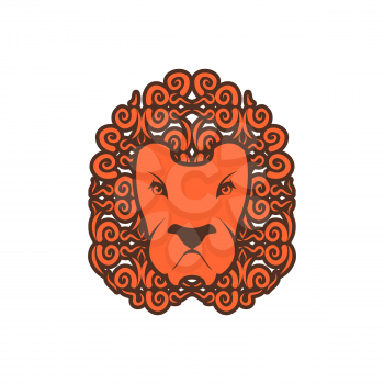 Lion tattoo. Mane ornament. Leo tattooing. wild animal