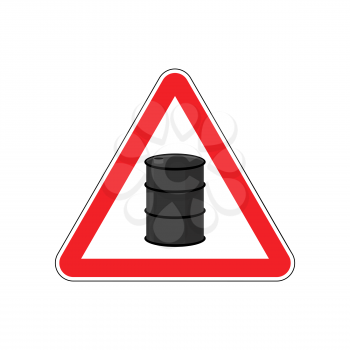 Oil Attention sign. Symbol warning of dangerous petrol barrel. Danger Road Sign red Triangle 