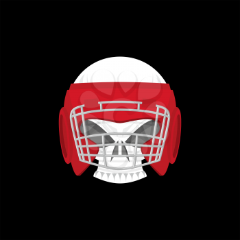 Boxing logo. Sports emblem. Skull and boxing gloves. Protective helmet. Sign for sports team and club

