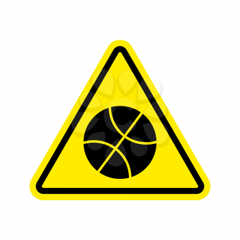 Basketball Warning sign yellow. game Hazard attention symbol. Danger road sign triangle ball

