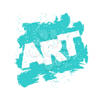 Art lettering logo in grunge style. Spray and scratches. Noise and brush strokes. creative emblem
