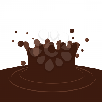 Splash chocolate. Brown sweet drops on white background

