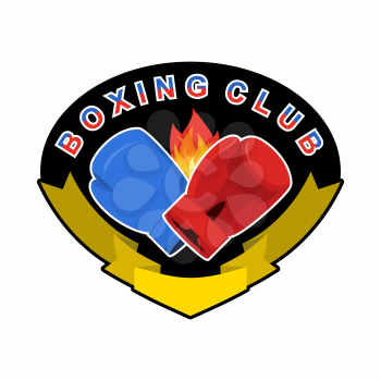 Boxing emblem. Gred and blue loves. logo for sports team and club. Combat badge for athletes

