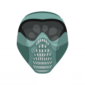 Protective helmet Scary. Sports respirator future. paintball mask. Alien motorcycle helm