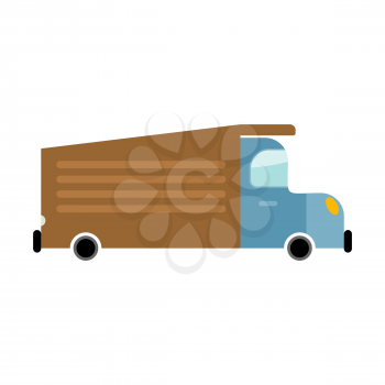 Truck isolated cartoon style. Transport on white background. Large Car 