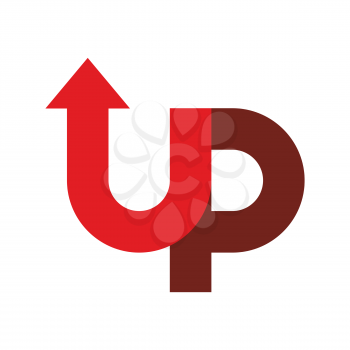 Start up logo. Up arrow emblem. starting business logotype
