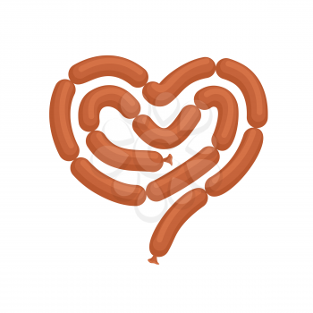 Sausage love. I love banger. Heart delicacy meats
